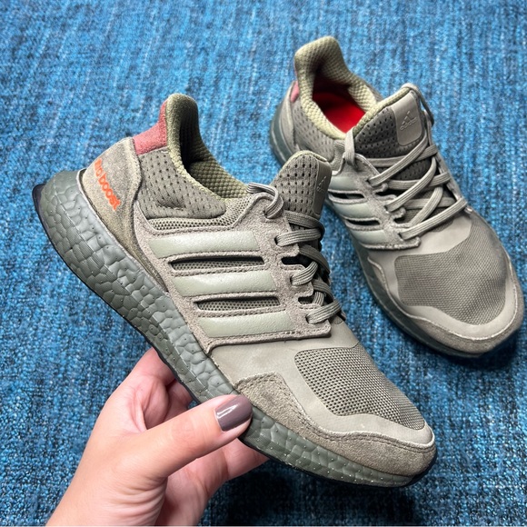 adidas Shoes - Adidas Ultraboost S&L Sneakers in Raw Khaki Solar Red